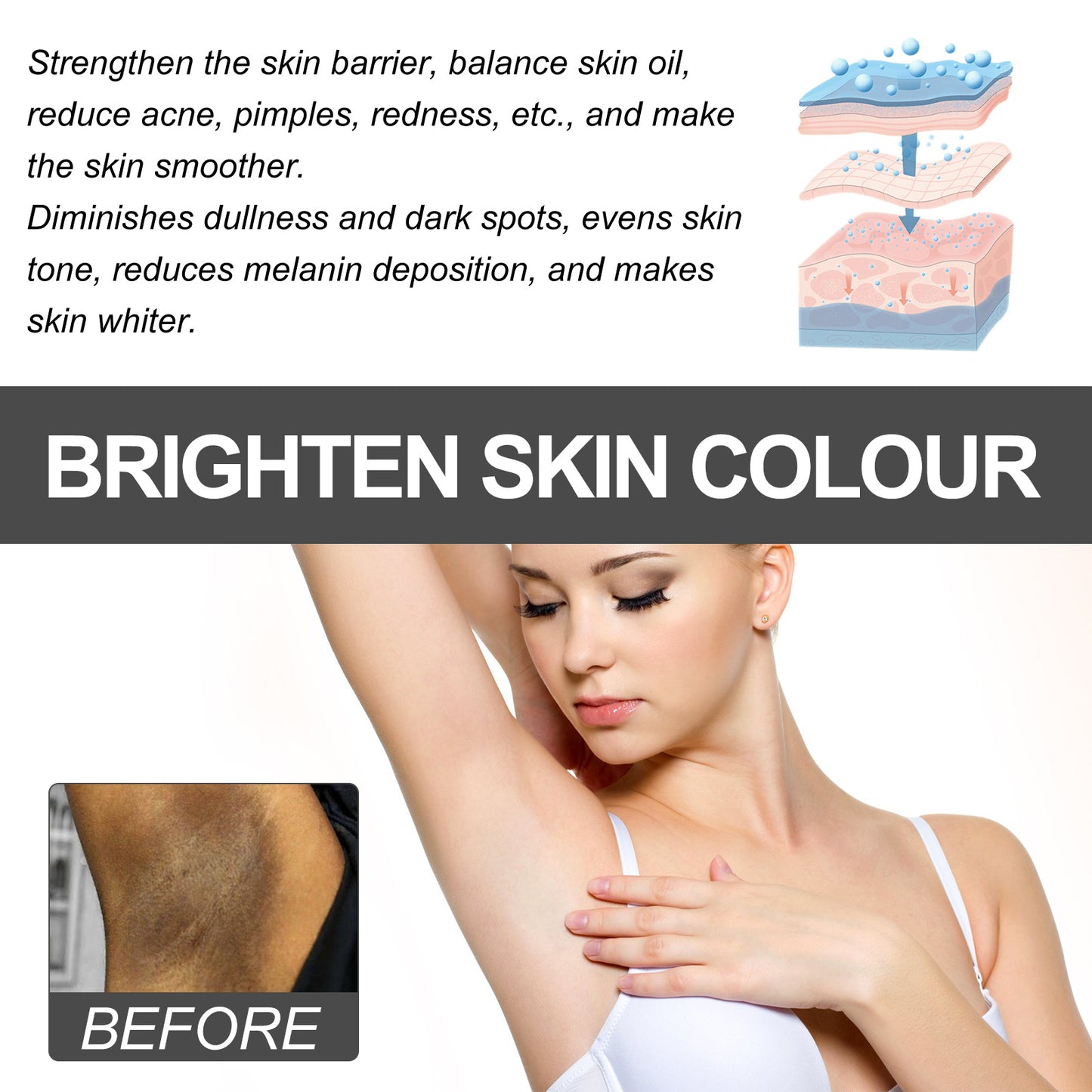 Snow Bleach Cream For Private Part Underarm Whitening, Dark Skin Bleaching Cream For Dark Spots, Face And Body Skin Lightening Bleaching Cream For Intimate Areas Brightening